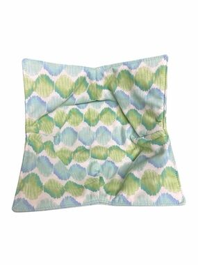 Hand Crafted Bowl Cozy Bowl Holder Microwavable Cotton Padded Green and Blue